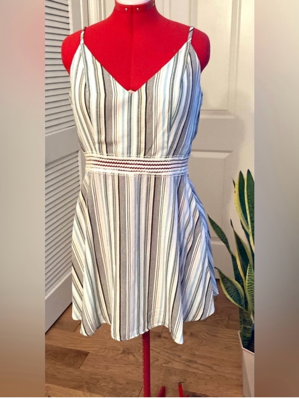 Speechless Striped Dress with mesh waistband zipper in the back Size XXL new